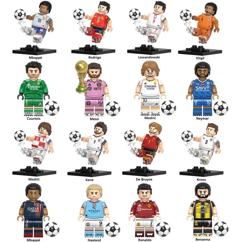 Soccer Player Building Blocks Mini Figures Football Star Doll Assembly Toy Gift for Kids G0182 G0183