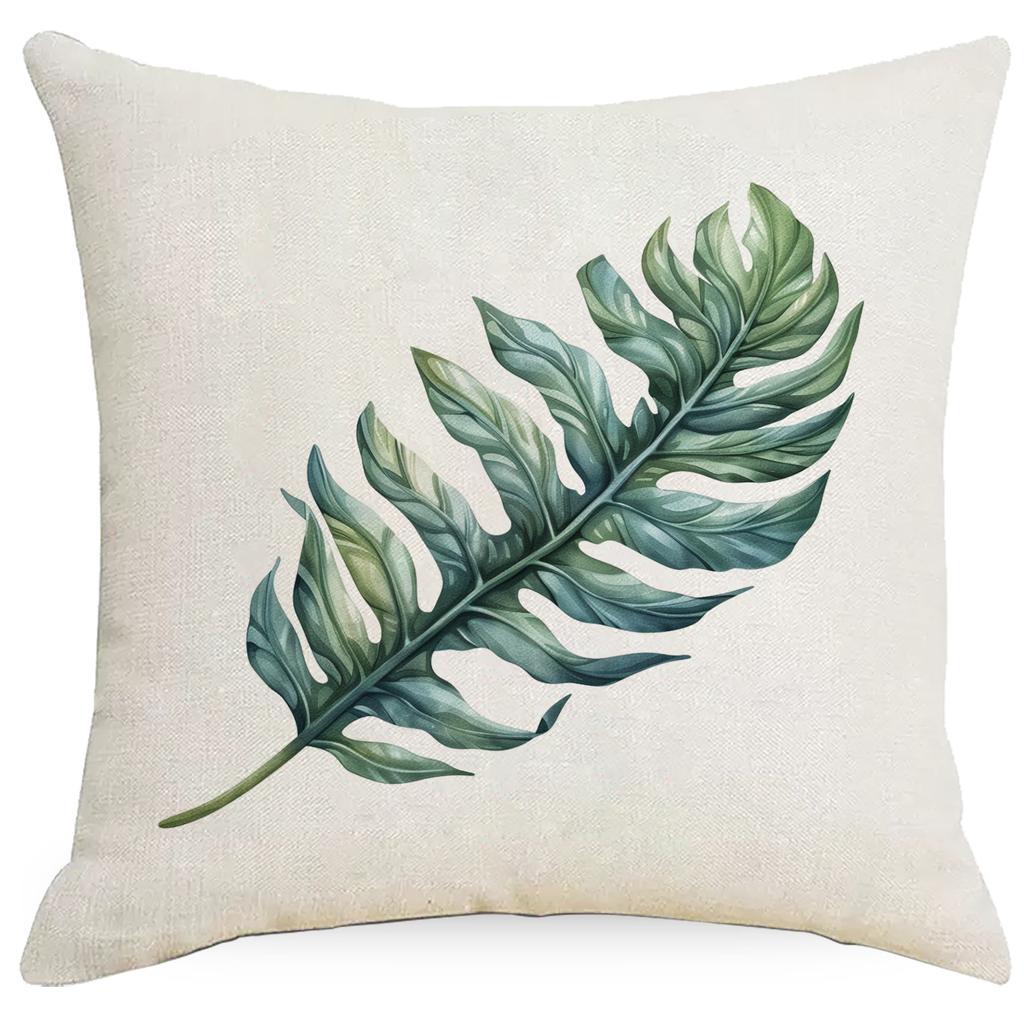 Summer Plant Leaves Pillow Simple Modern Tropical Plant Green Plant Pillow Sofa