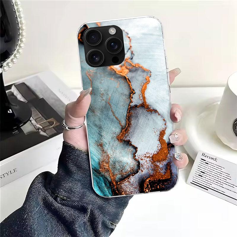Fashion Geometric Marble Soft Phone Case For IPhone 11 17 Air 16E 16 Pro Max 15 + 14 Plus 13 Mini 12 Apple 7 SE 8 Fundas Coque 1
