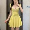 Pure desire wind swimsuit one-piece skirt type sexy pure desire wind bath hot spring vacation small breasts gather fairy summer
