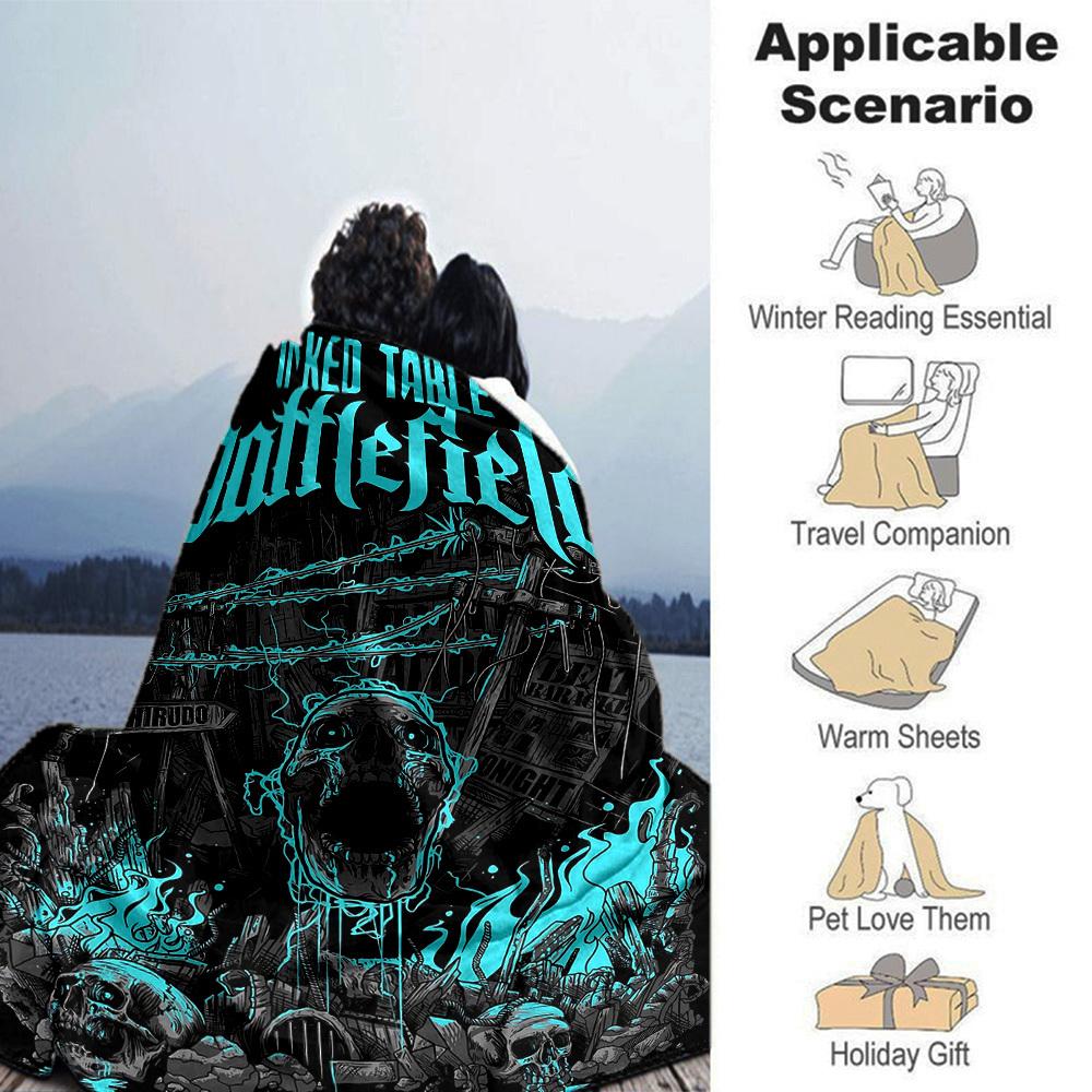 1pc Battlefield Inked Soft Flannel All Season Throw for Home, Office, Outdoor UseDurable Comfort Soft Warm Throw for Home