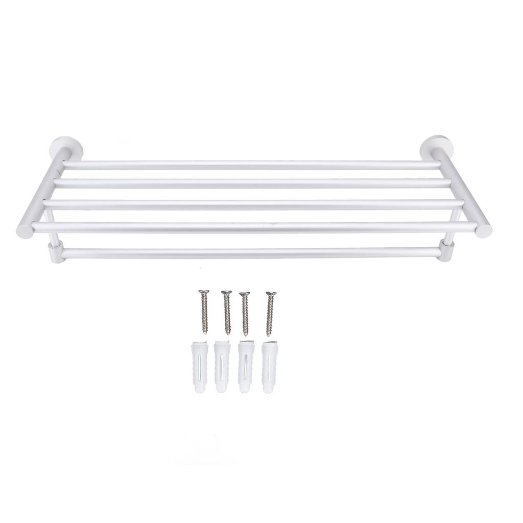 Aluminum Alloy Bathroom Towel Holder Wall Mounted 5 Bar Bath Towel Rack Storage Organizer Shelf