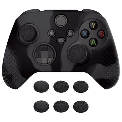 EXtremeRate PlayVital 3D Шипованная Силиконовая Накладка-Кожа с 6 Черными Накладками на Стикеры для Геймпада Xbox Series, Мягкий Резиновый Чехол-Защита для Xbox