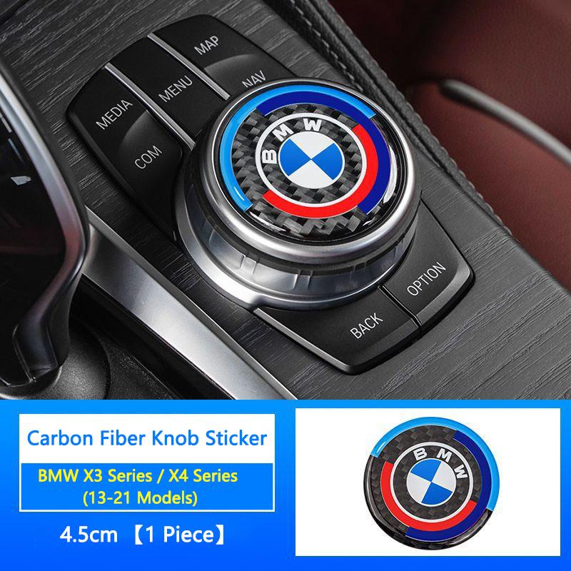 For BMW M X1 X3 Carbon Fibre Car Knob Sticker Decoration Accessories For BMW 1 2 3 4 5 7 Series X1 X3 X4 X5 X6 X7 F10 F20 F30 G20 G30 F15 F16