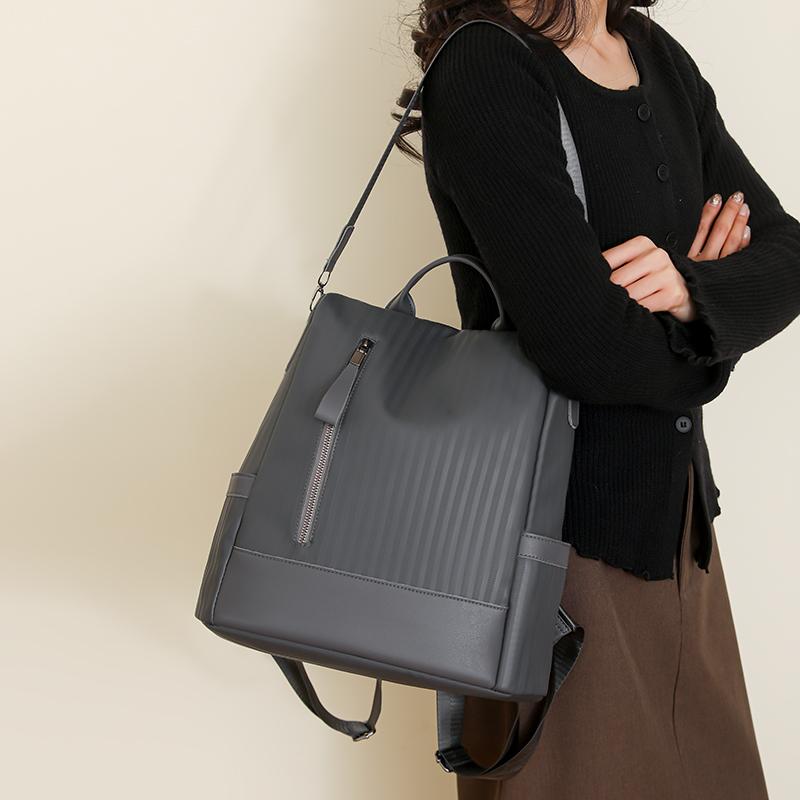 Women's Backpack Solid Color Large Capacity Travel Bag Patchwork Mother Bag