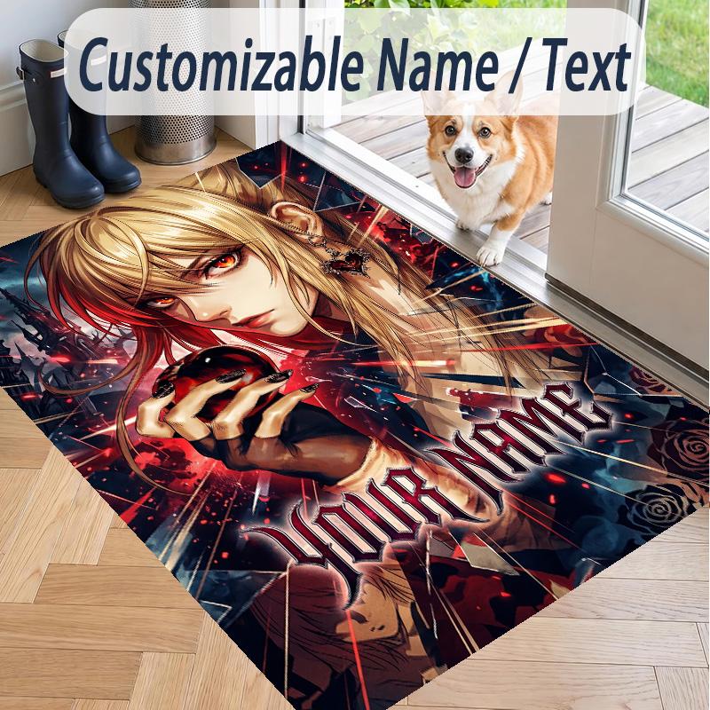 Custom Text Death Note Pattern Floor Rug Soft Indoor Carpet Mat Living Room Bedroom