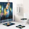 Christmas Shower Curtain Floor Mat Combination Four-Piece Set Bathroom Toilet Carpet Shower Room Mat Foot Mat