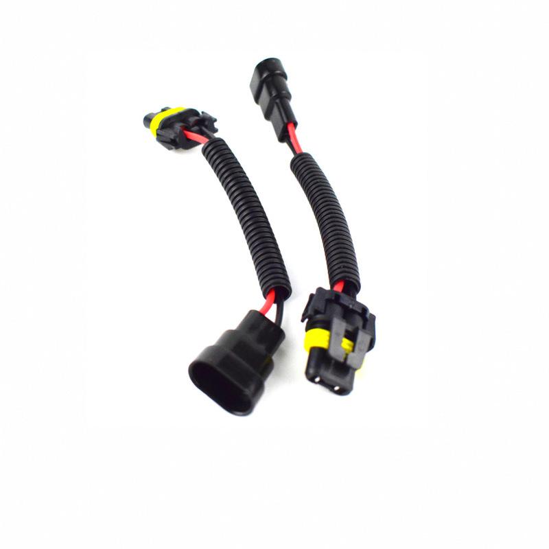 2Pcs H11 Male To HB3 9005 HB4 9006 Female Plug Connector Wiring Harness Car Headlight Fog Light Socket Adapter Cable