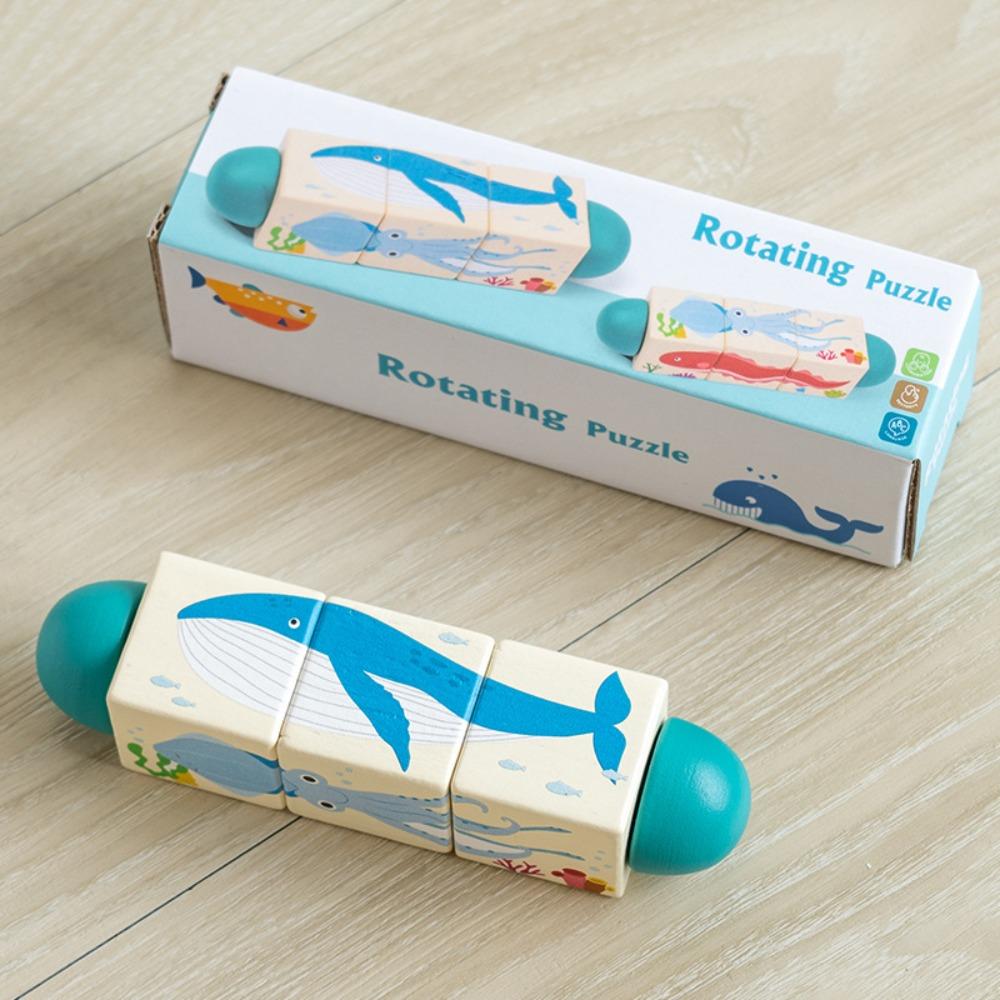 Educational Toy Animal Spin Puzzle Toy for Helps Develop Fine Motor Skills Logical Thinking
