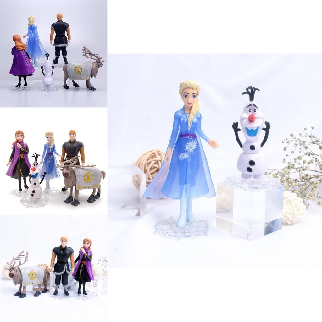 Delightful 5pcs Snow Queen Anna Elsa Frozen 2 Olaf Sven Kristoff Doll Figures For Kids
