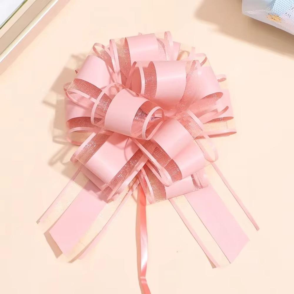 5Pcs Craft Flowers Wedding Car Ribbon Gift Wrap Wedding Pull Bow Flower  Wedding Car Decor