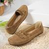 2025 New Women's Flat Shoes Round Toe Flat Sole Fringe One Kick Female Single Shoes Retro Leisure Breathable Mesh Women's Shoes