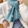 Cashmere Scarves Lady Winter Thicken Warm Soft Pashmina Shawls Wraps Female Pure Color Knitted Long Scarf for Women XWJ114
