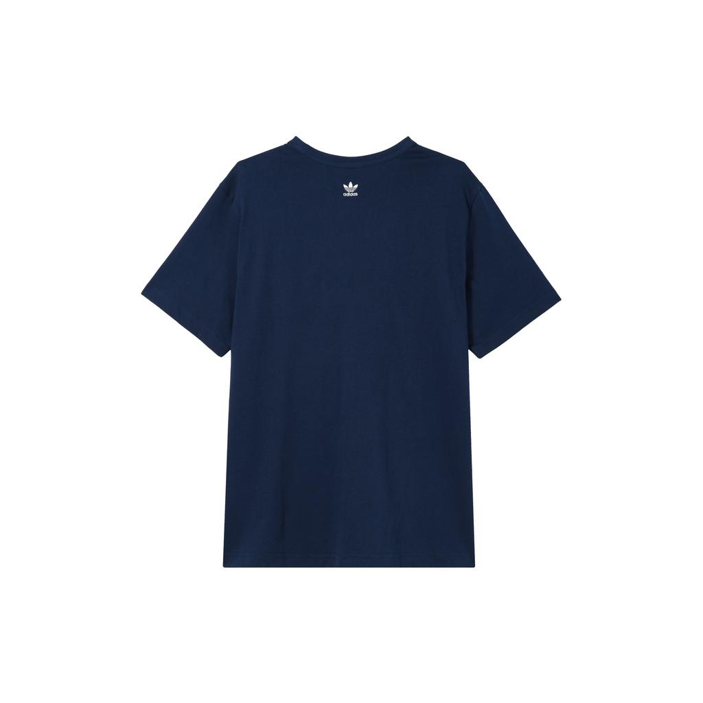 Adidas Originals Logo Print Повседневная спортивная футболка с коротким рукавом Мужские топы Indigo JD3257