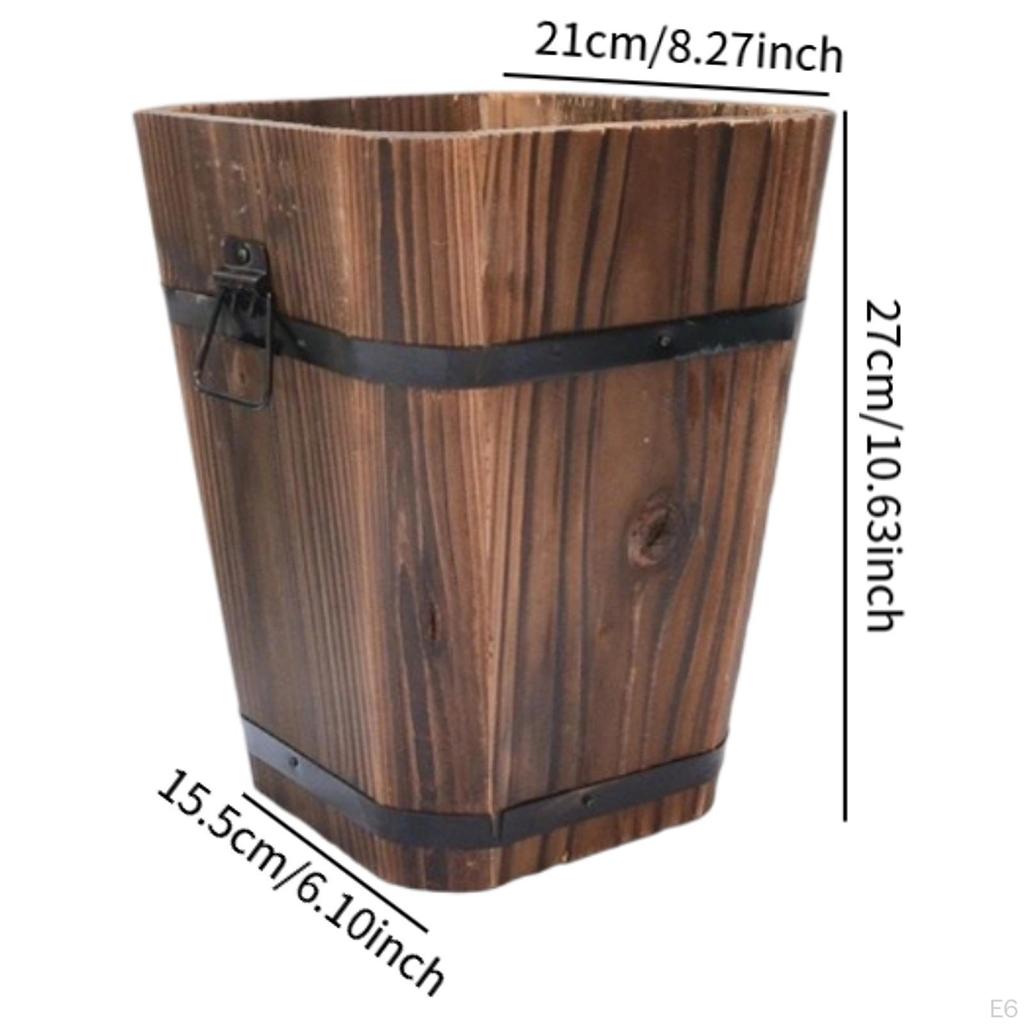 Wooden Barrel Planter Flower Pot Birthday Gift Plant Container Rustic for Indoor and Outdoor Patio