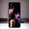 Аниме мультяшный кот иллюстрация Для Xiaomi Redmi Note 15 14 13 12 12S 11E 11 11S Pro Plus 4G 5G Черный Мягкий ТПУ Чехол для телефона