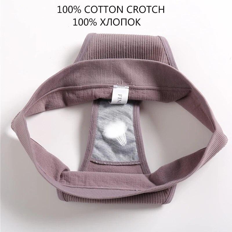 ALLOFME, комплект из 3 предметов, бесшовные женские трусики, стринги с высокой талией, женские удобные хлопковые трусы, сексуальные трусы для женщин