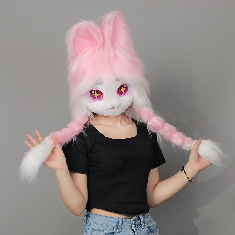 Одежда Зверь кигуруми кролик голова животного готовое изделие Comic-Con Фурюи COS плюшевый плетеная голова животного квази-зверь коготь лапа зверя капюшон