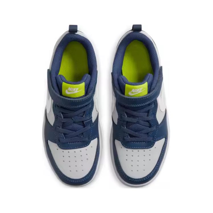 Nike Кроссовки для скейтбординга Court Borough, нескользящие, износостойкие, низкие, детские, сине-серые, для дошкольников, BQ5451-016