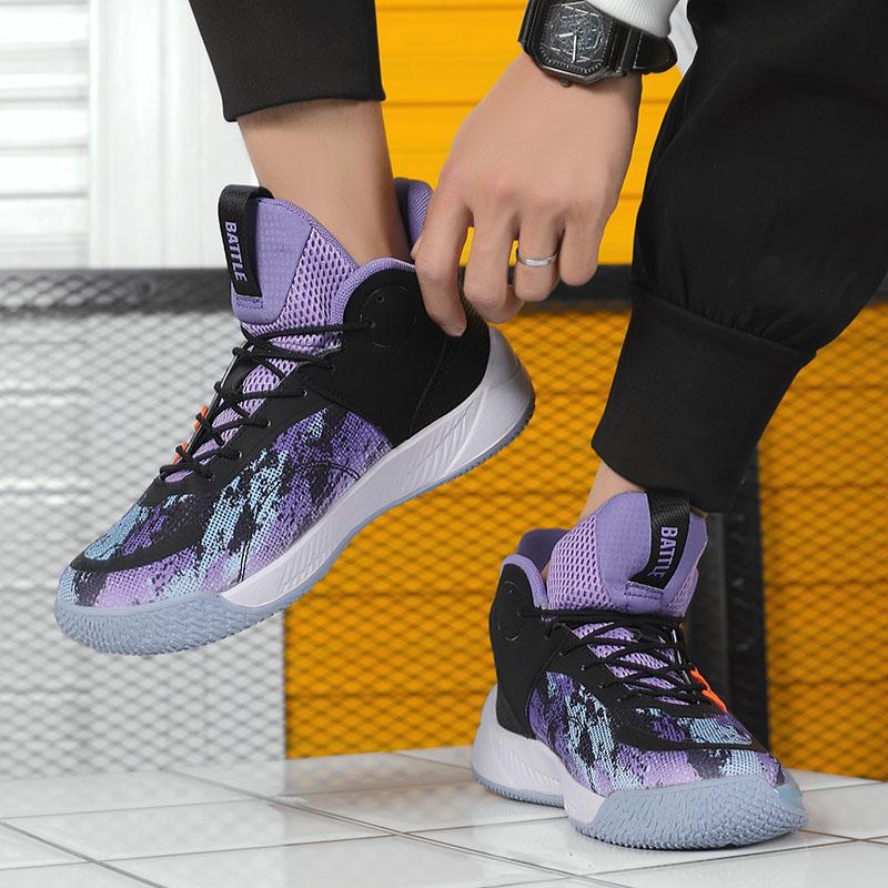 Баскетбольные кроссовки большого размера, молодежная спортивная обувь, мужские амортизирующие противоскользящие дышащие кроссовки, трендовые баскетбольные кроссовки