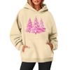 Women's Sweatshirts Round Neck Long Sleeve Christmas Printed Top Solid Color Hoodie