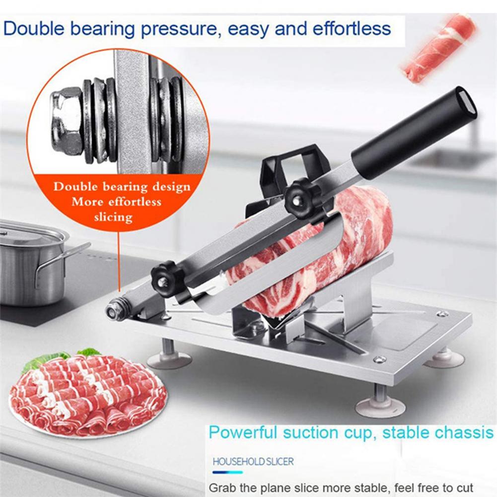 Легкоочищаемый резак для мяса Машина для резки замороженного мяса из нержавеющей стали с регулируемой толщиной Эргономичный дизайн Кухня для мяса