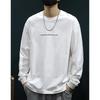 [EASTEMPO] t-shirt men's spring long sleeve Fashionable cotton Plain color casual Relaxing large size (JP, alphabet, 3XL, white)