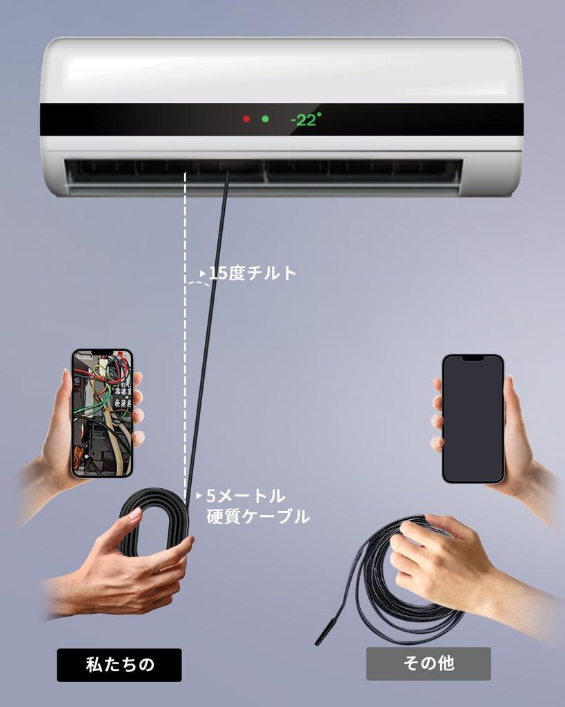 Latest Model 3 Fiberscope Dual Lens IP68 Waterproof Industrial Endoscope Camera with LED Smartphone Scope Camera USB Full HD Microscope Hard Cable 5M