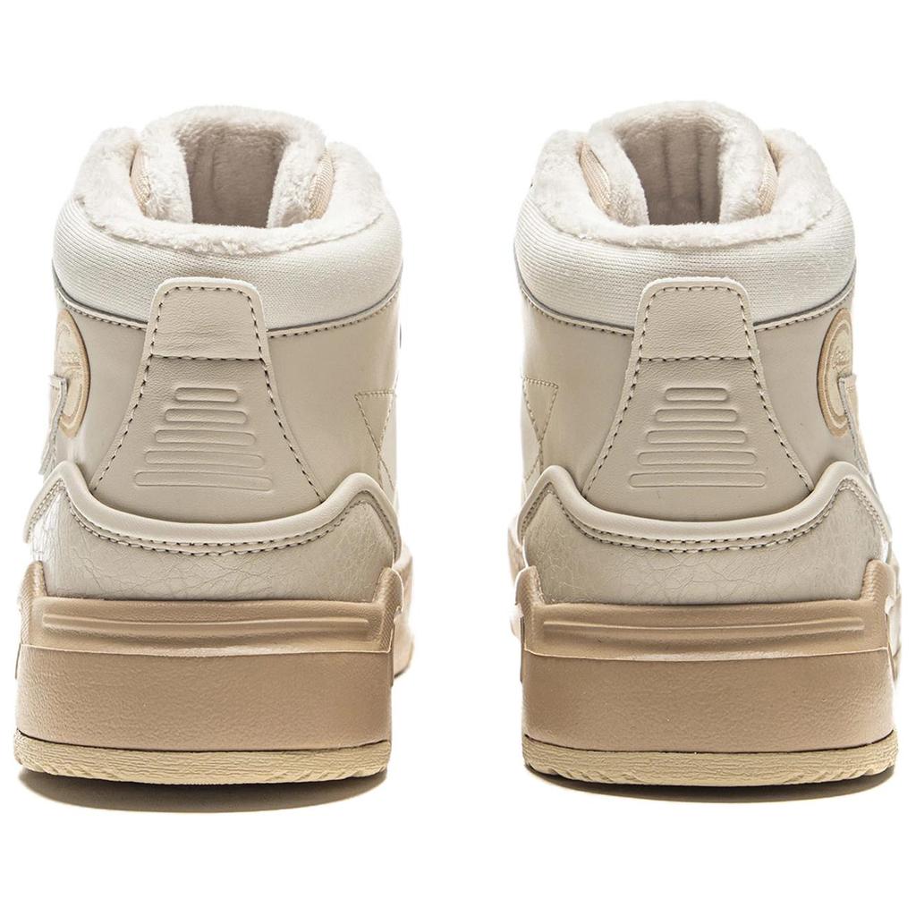 Li Ning Common 80s Mid Fleece Retro Fashion Versatile Durable Lightweight High-Top Skate Shoes Women Sneaker Brown AGCV408-2