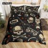 Комплект постельного белья с рисунком черепа ворона, расписанным вручную, односпальный, двухместный, двуспальный, размер «queen-size», комплект постельного белья размера «king-size»