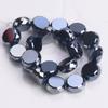 10pcs 10mm 12mm Flat Round Faceted Crystal Glass Colorful Plated Loose Beads For Jewelry Making DIY Findings