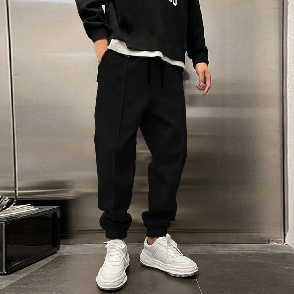 Мужские повседневные спортивные штаны с завязками и широкими штанинами