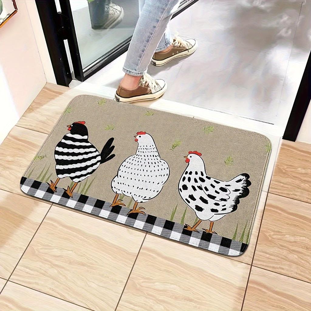 1Pcs Anti Fatigue Kitchen Rugs, Farmhouse Rooster Print Waterproof Non-Slip Thick Cushioned Kitchen Mat Heavy Duty Comfort Standing Mat for Kitchen