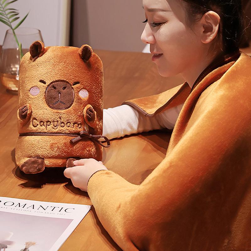 Капибара фланелевое одеяло Капибара плюшевое повседневное теплое рулонное одеяло плед одеяло спальня офис постельные принадлежности подарочные принадлежности