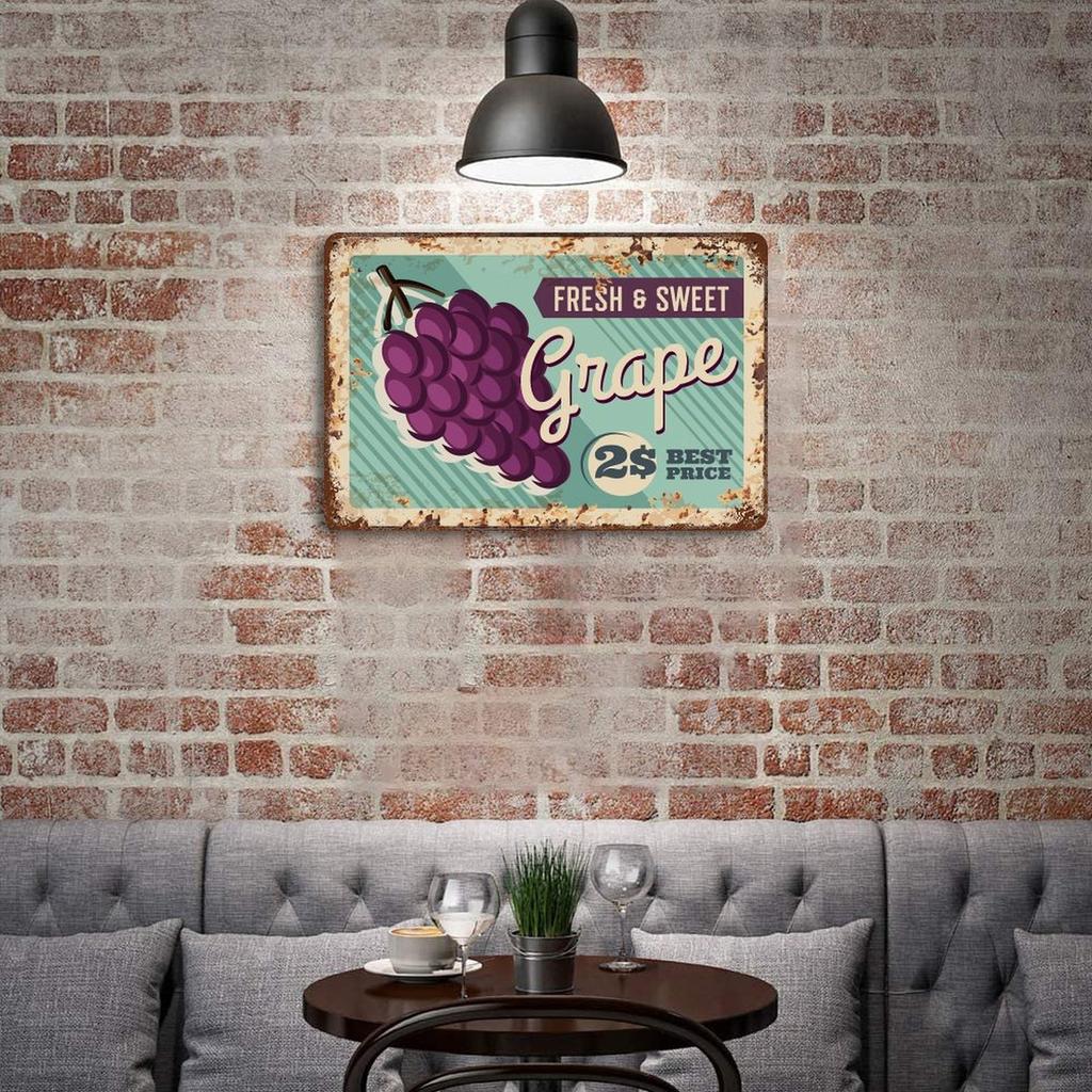 1-Pack Rustic Retro Wall Metal Plaque, 20×30cm and 30×40cm, Shabby Rust Decor for Bar, Kitchen or Reading Room