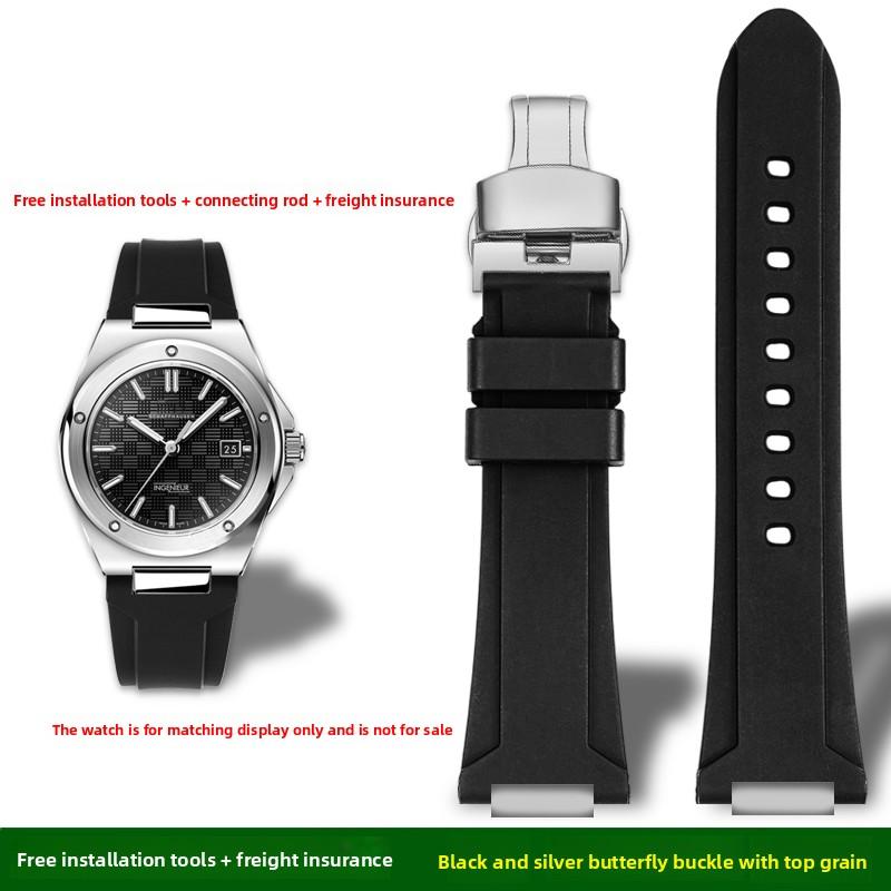 5 цветов Фторкаучуковый Ремешок для часов Для IWC Engineer IW328903 IW328901 IW328902 Водонепроницаемый FKM Ремешок для часов Мужской Резиновый Браслет