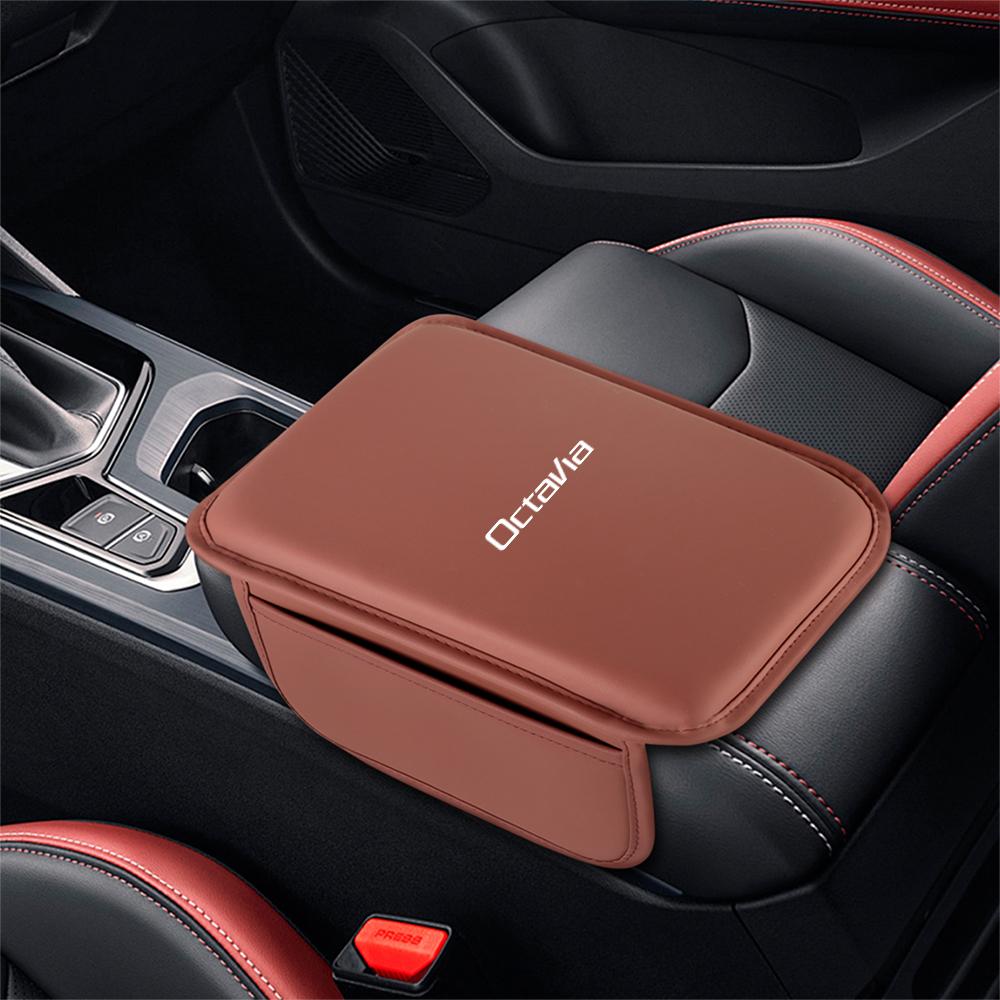 Car Center Console Armrest Pad Storage Bag Cover Accessories For Skoda Rapid Scala Kodiaq Fabia Kamiq Karoq Octavia A5 A7 S VII fxdj44
