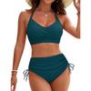 Женское бикини, сексуальный купальный костюм с высокой талией, пляжный купальник, женский летний купальник