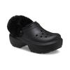 Crocs Stomp Клоги на подкладке EVA Удобные и теплые Унисекс Черная плюшевая часть не снимается
