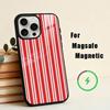 Чехол для телефона B-Бордовый W-Белая полоска для iPhone 17,16,15,14,13,12,Plus,Pro,Max для Magsafe Магнитная беспроводная зарядка