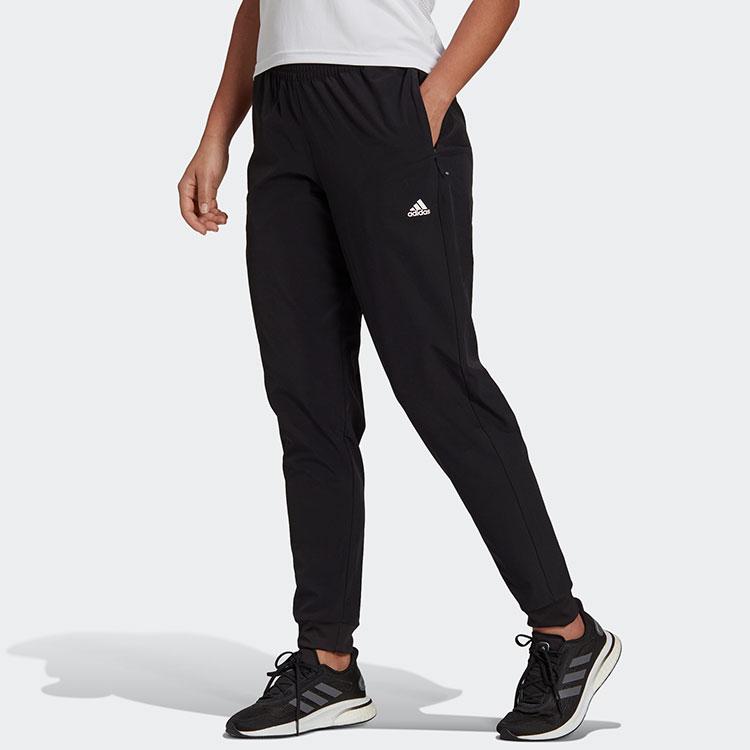 adidas Эластичный пояс, стандартный крой, средняя посадка, спортивные брюки женские, черные HD9622