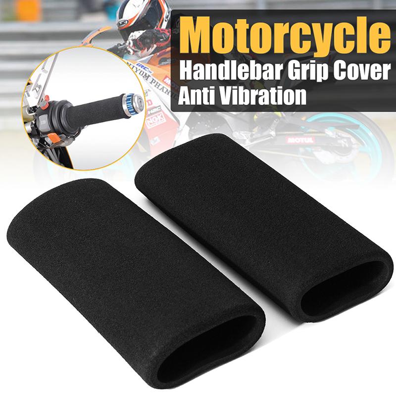 2Pcs Motorcycle Handle Cover Slip On Anti Vibration Comfort Handlebar Grip Cover
