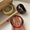 Bohemian Acrylic Bangle Smudging Retro Hand Ring Simple Irregular Wide Bracelet Gift