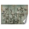 Wallpaper Bamboo Shoots with Flowers On a Textured Background