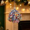 Car Rear View Mirror Accessories 250th Anniversary Christmas Ornament, Acrylic Patriotic Hanging Decor USA Gifts with Eagle Santa Liberty Bell,