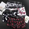 Летние тонкие боксеры, нижнее белье, эластичный пояс со средней посадкой, шорты с принтом губ, трусы, U-выпуклые дышащие трусики, повседневная одежда