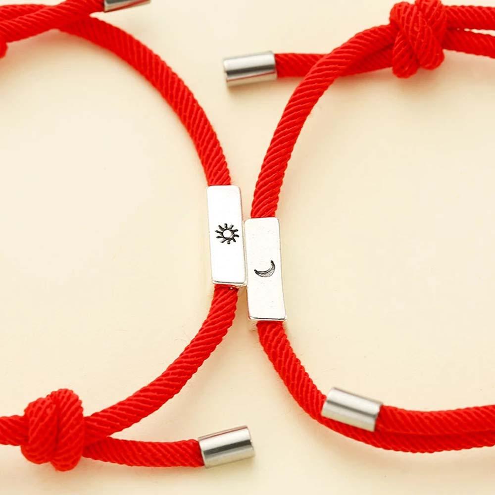 Simple Men Women Friendship Gifts Braided Rope Magnet Bracelet Fashion Jewelry Couple Bracelets