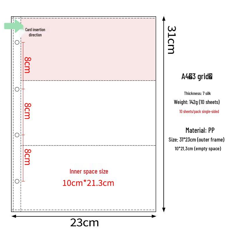 Страницы для 3-дюймовой папки: Прозрачные PP страницы для фотоальбома и хранения карточек с 4 и 9 карманами