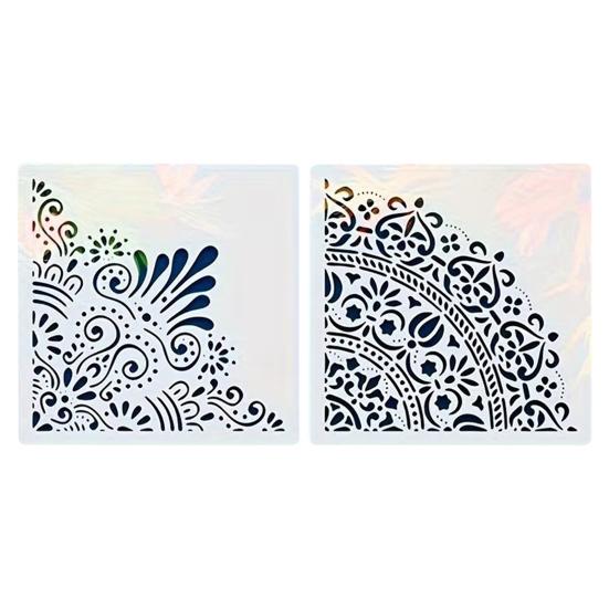 Набор трафаретов для рисования 11,8 дюйма Большие многоразовые ПВХ шаблоны с геометрическими и цветочными узорами Декоративный настенный трафарет для DIY искусства и домашнего декора