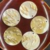 3Pcs, Natural Shell Mother of Pearl Beads with Holes, Boho Handcrafted Round Loose Beads, 40mm, for DIY Necklace Accessories, Jewellery Making Crafts